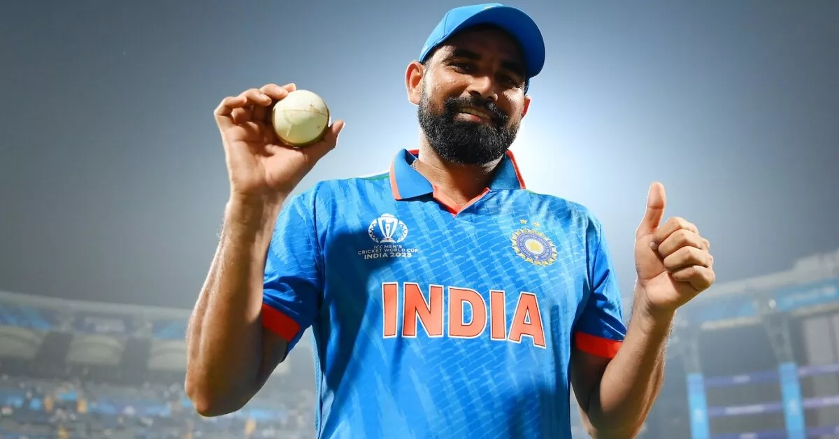 Mohammed Shami en la Copa Mundial de Críquet ICC 2023