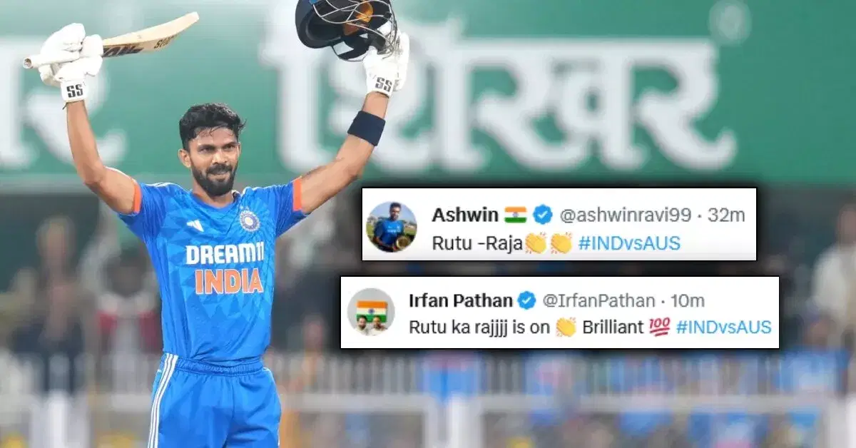 Twitter erupts as Ruturaj Gaikwad smashes his maiden T20I century in 3rd T20I against Australia in Guwahati