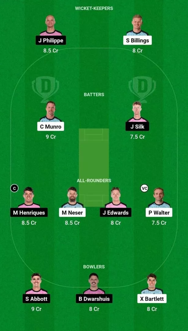 HEA vs SIX Dream11 Team 2