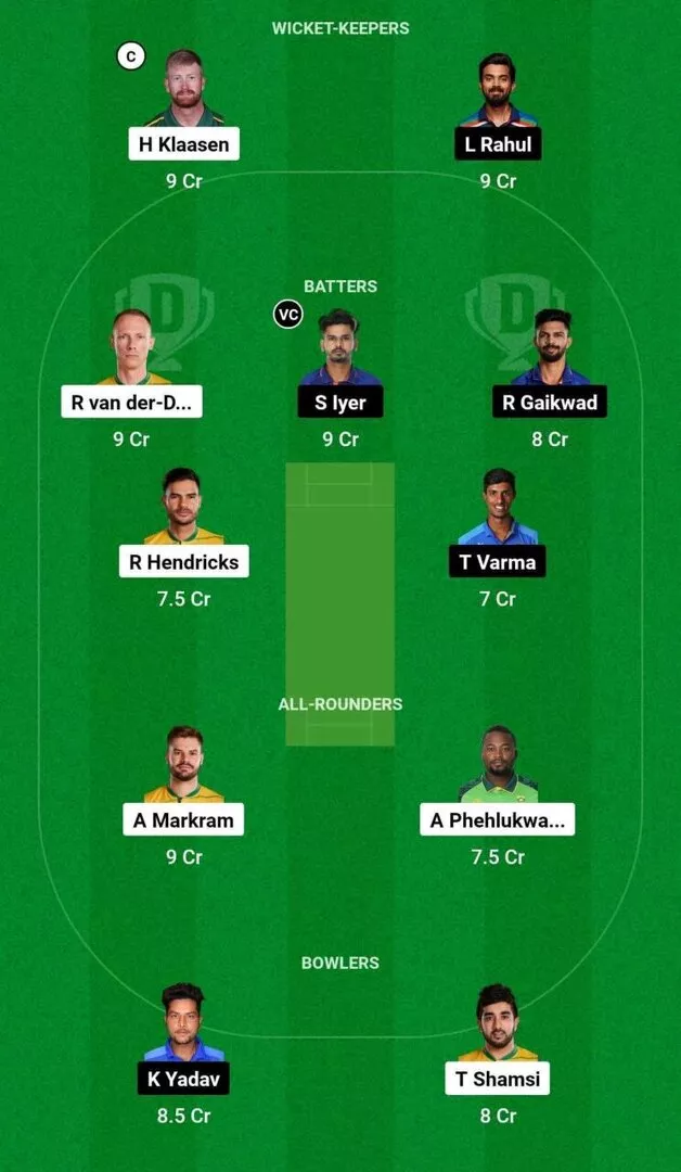 IND vs SA 1st ODI Dream11 Team 2