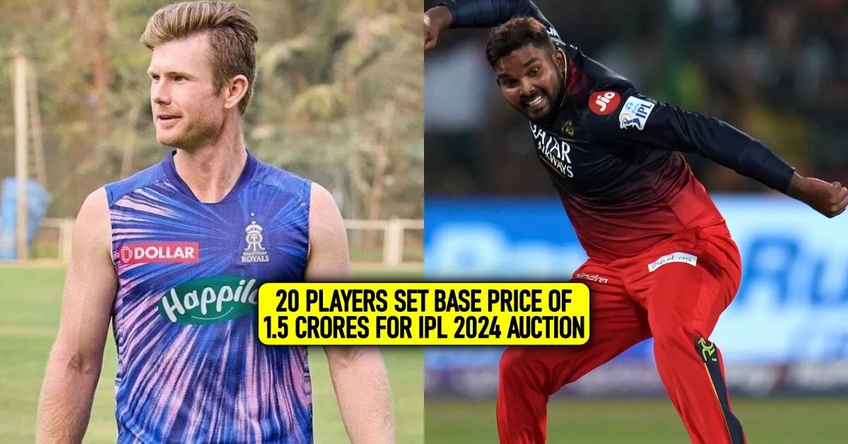 IPL 2024 auction Full list of 20 players who set a base price of 1.5