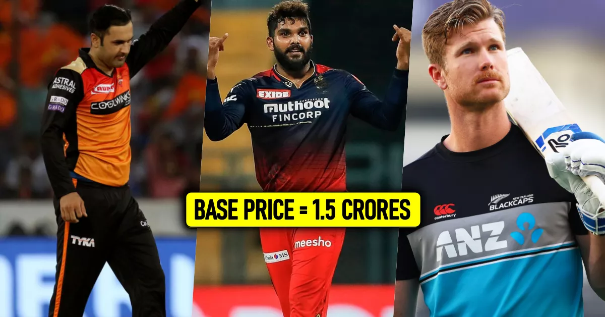 Full list of players who have set their base price of 1.5 crores for