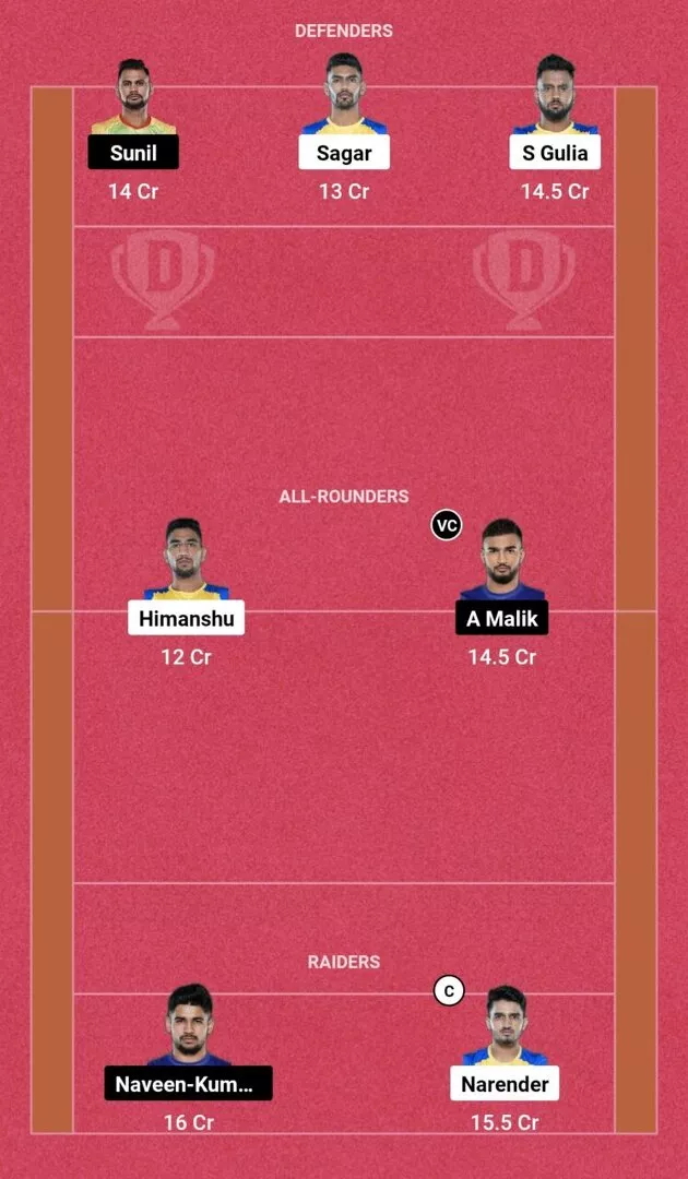 TAM vs DEL 10: Dream11