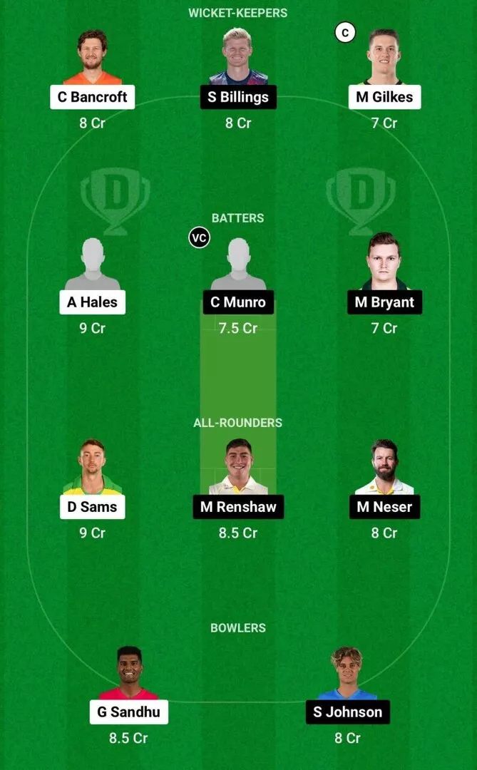 THU vs HEA Dream11 Team 1