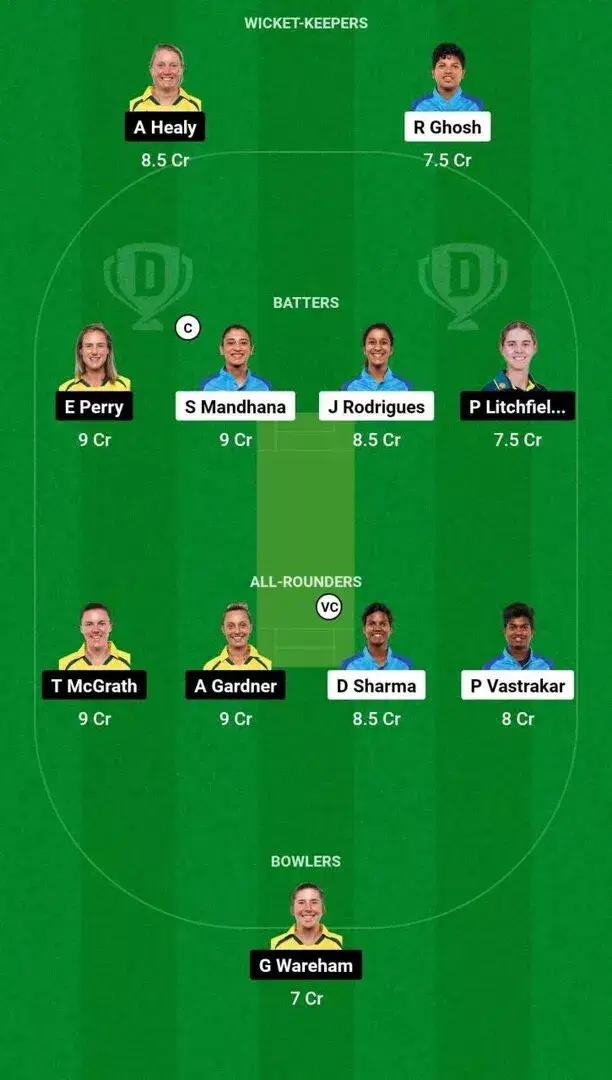 IN-W vs AU-W 3rd T20I Dream11 Team 2