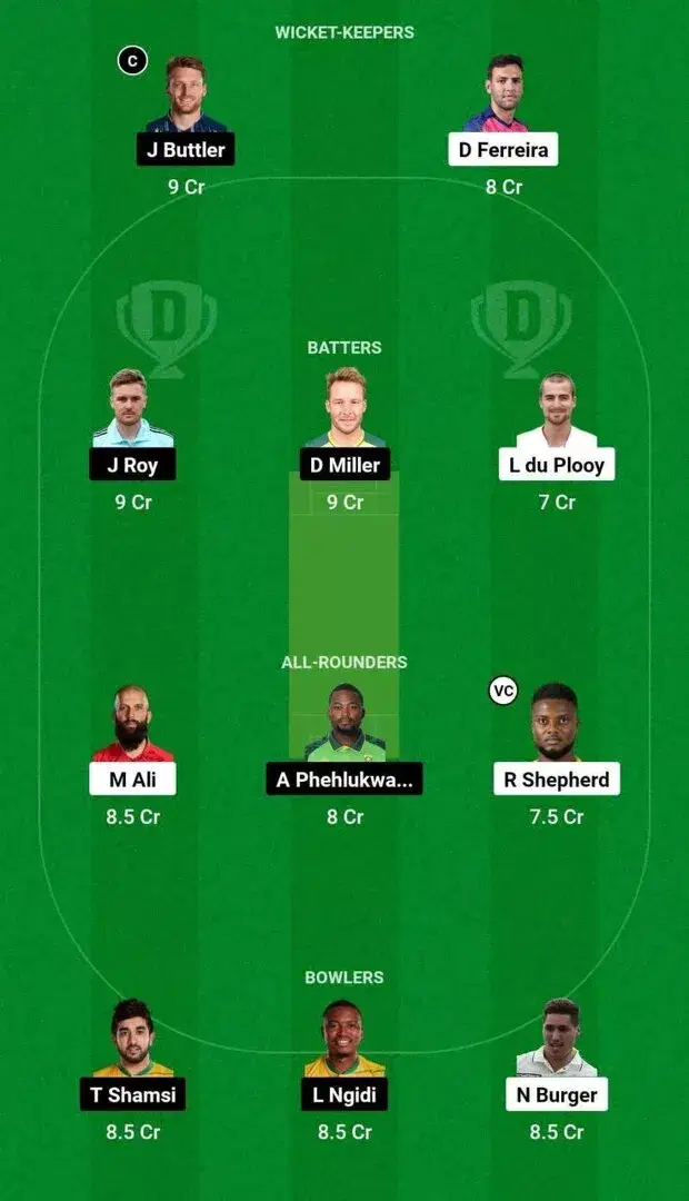 JSK vs PR Dream11 SA20 2024 Team 1