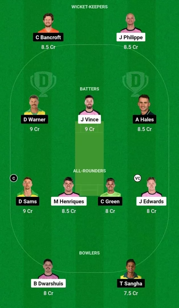 SIX vs THU BBL 2023-24 Dream11 Team 2