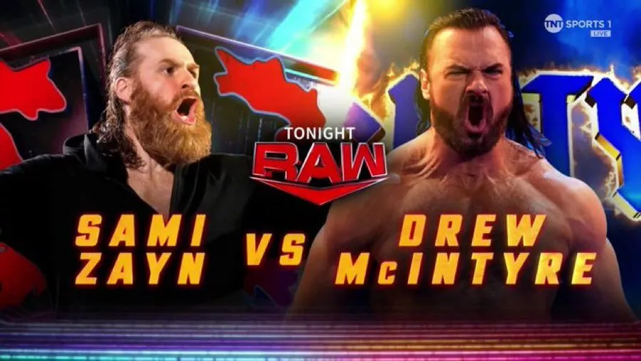 Sami Zayn vs Drew McIntyre WWE