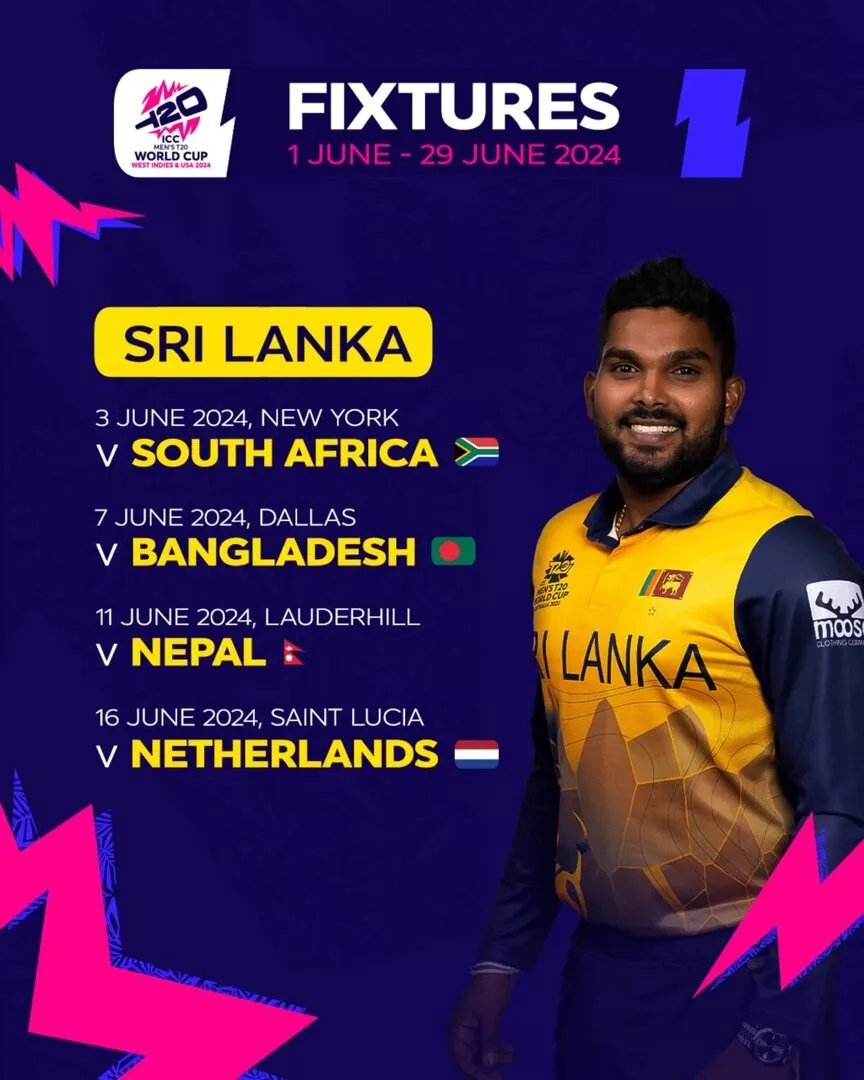 Sri Lanka Schedule for ICC T20 World Cup 2024, Fixtures, Dates, Venues