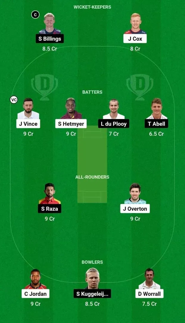 GUL vs DUB Q2 Dream11 Team 1