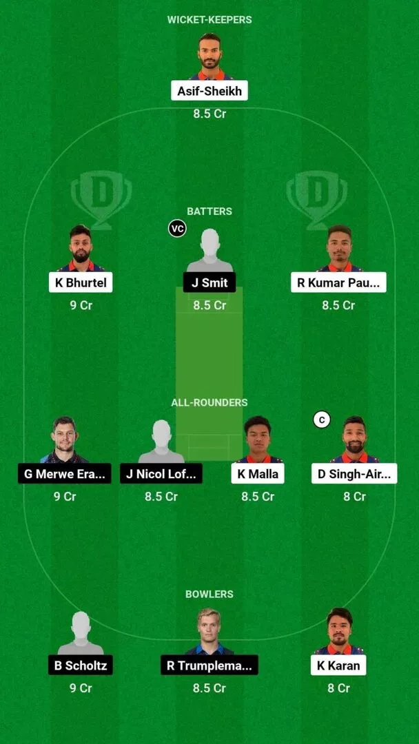 NEP vs NAM Dream11 Team 2