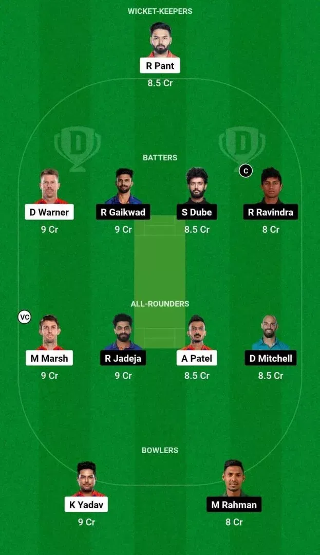 DC vs CHE IPL 2024 Dream11 Team 2