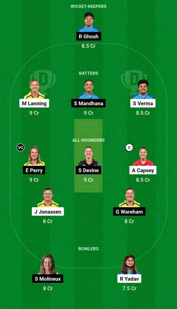 DEL-W vs BAN-W Match 17 Dream11 Team 2