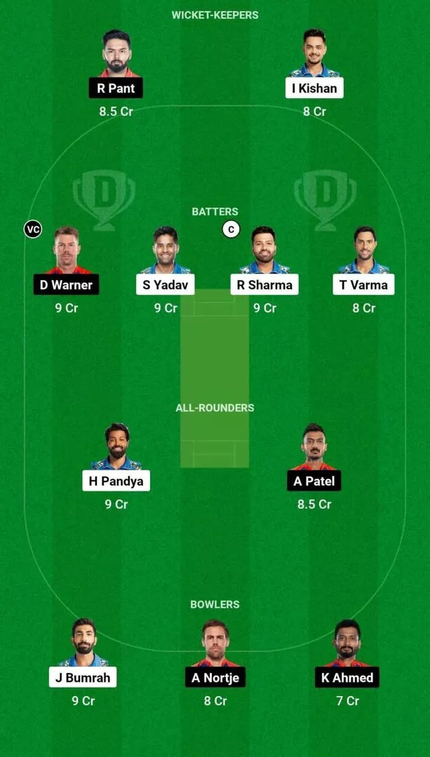 MI vs DC IPL 2024 Dream11 Team 1