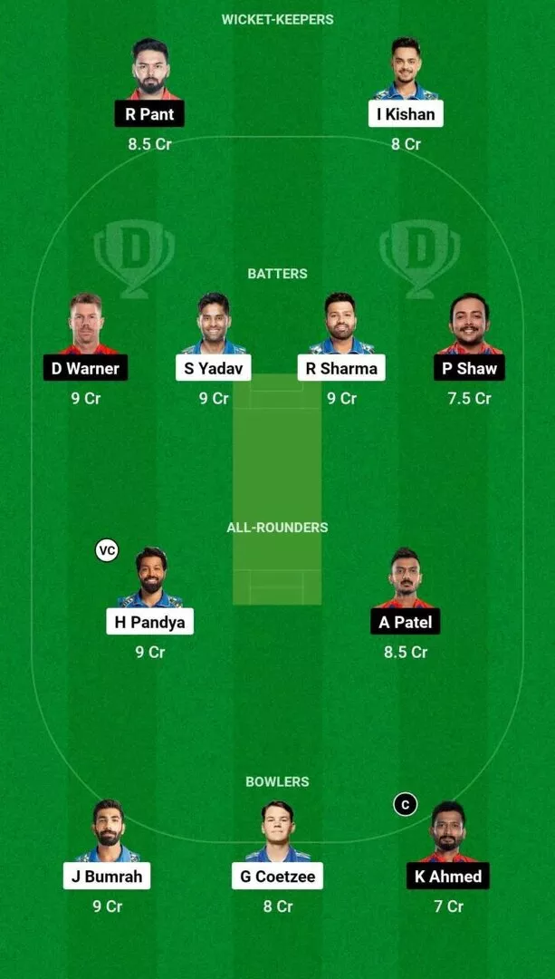 MI vs DC IPL 2024 Dream11 Team 2