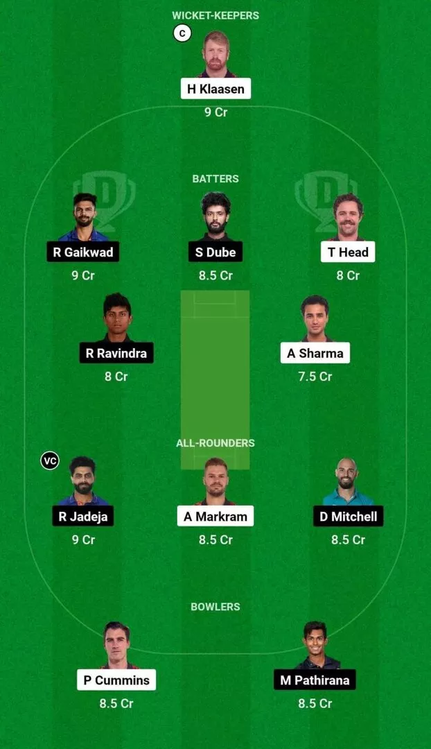 SRH vs CHE IPL 2024 Dream11 Team 1