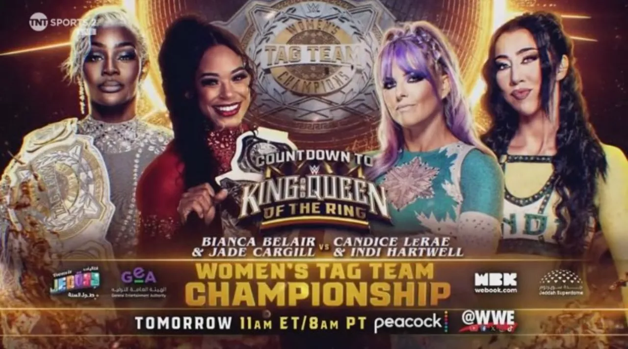 WWE Women's Tag Team Championship Match- Bianca Belair & Jade Cargill vs Indi Hartwell & Candice LeRae
