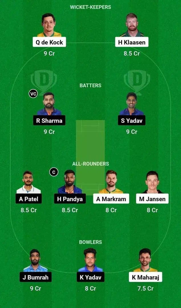 IND vs SA T20 WC 2024 Dream11 Team 1