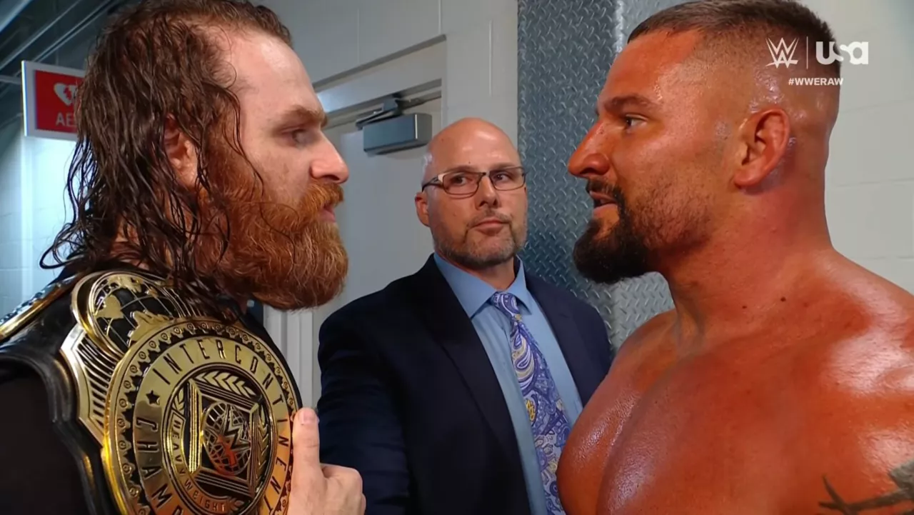 Backstage- Sami Zayn & Bron Breakker