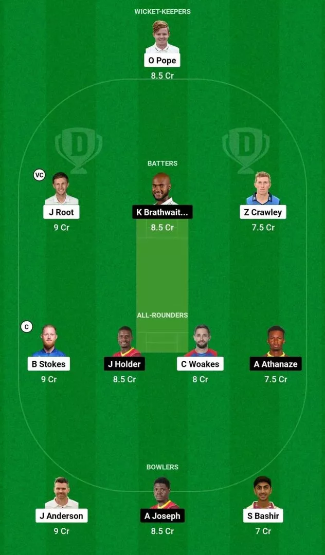 ENG vs WI 1st Test 2024 Dream11 Team 2