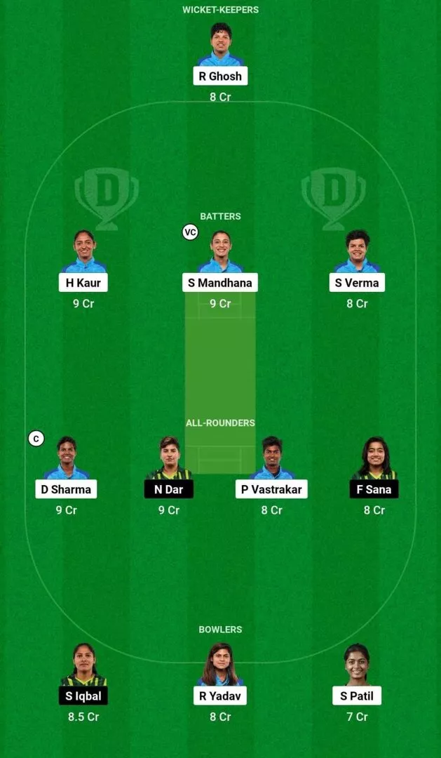 IN-W vs PK-W Women's Asia Cup T20 2024 Dream11 Team 1