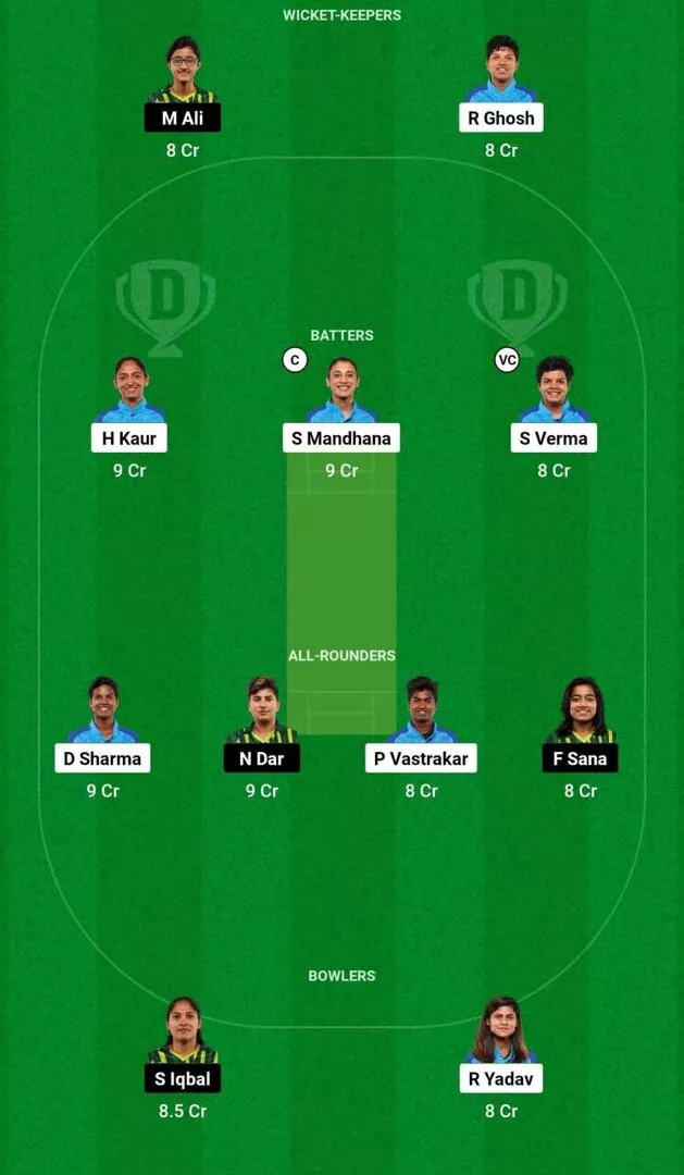 IN-W vs PK-W Copa Asia Femenina T20 2024 Dream11 Equipo 2