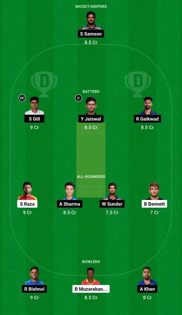 IND vs ZIM 4º T20I 2024 Dream11 Team 2