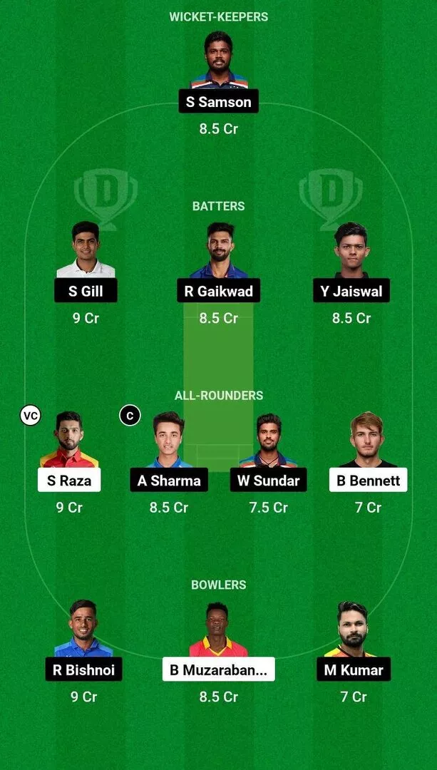 IND vs ZIM 5th T20I 2024 Dream11 Team 1