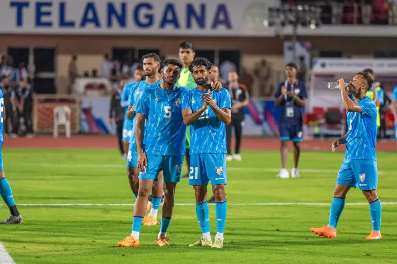 India national football team's past record at Gachibowli Stadium.