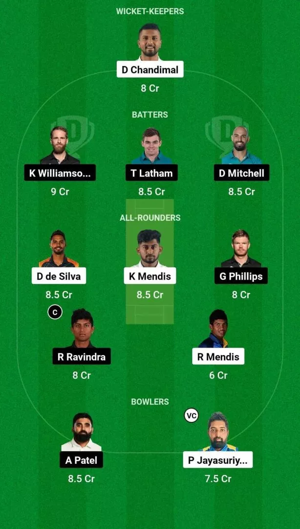 SL vs NZ 2nd Test, Dream11 Team 1