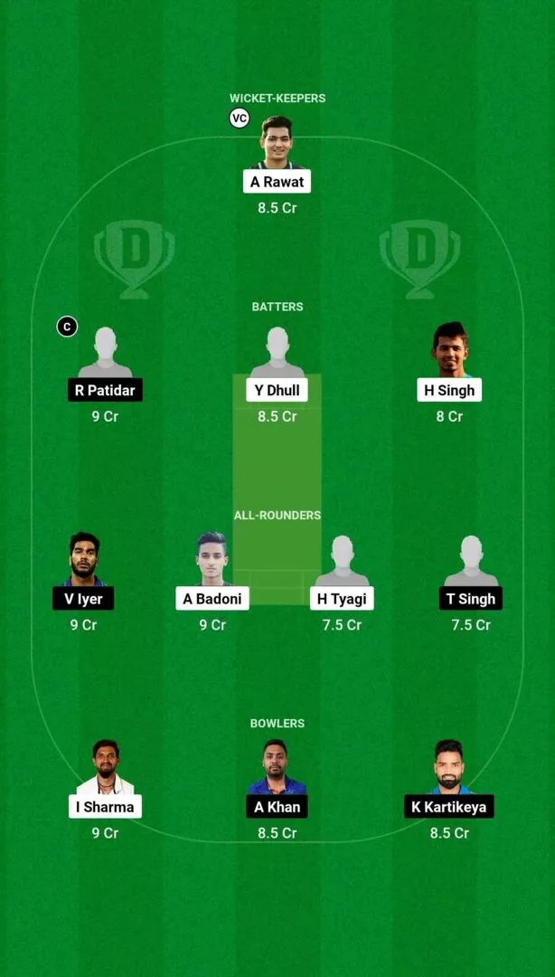 DEL vs MP Dream11 Team 2