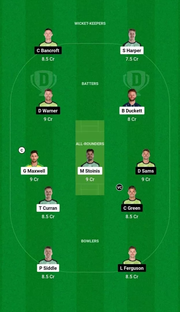 STA vs THU BBL 2024-25 Dream11 Team 1