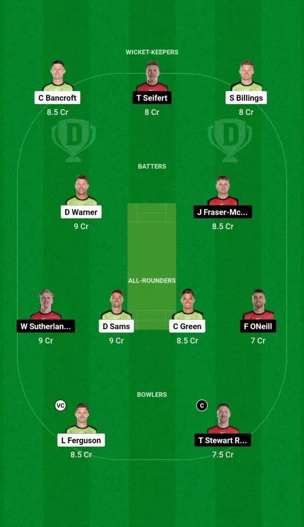 THU vs REN BBL 2024-25 Dream11 Team 2