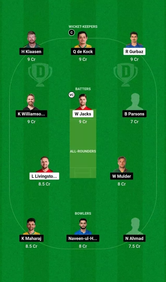 PC vs DSG SA20 2025 Dream11 Team 1