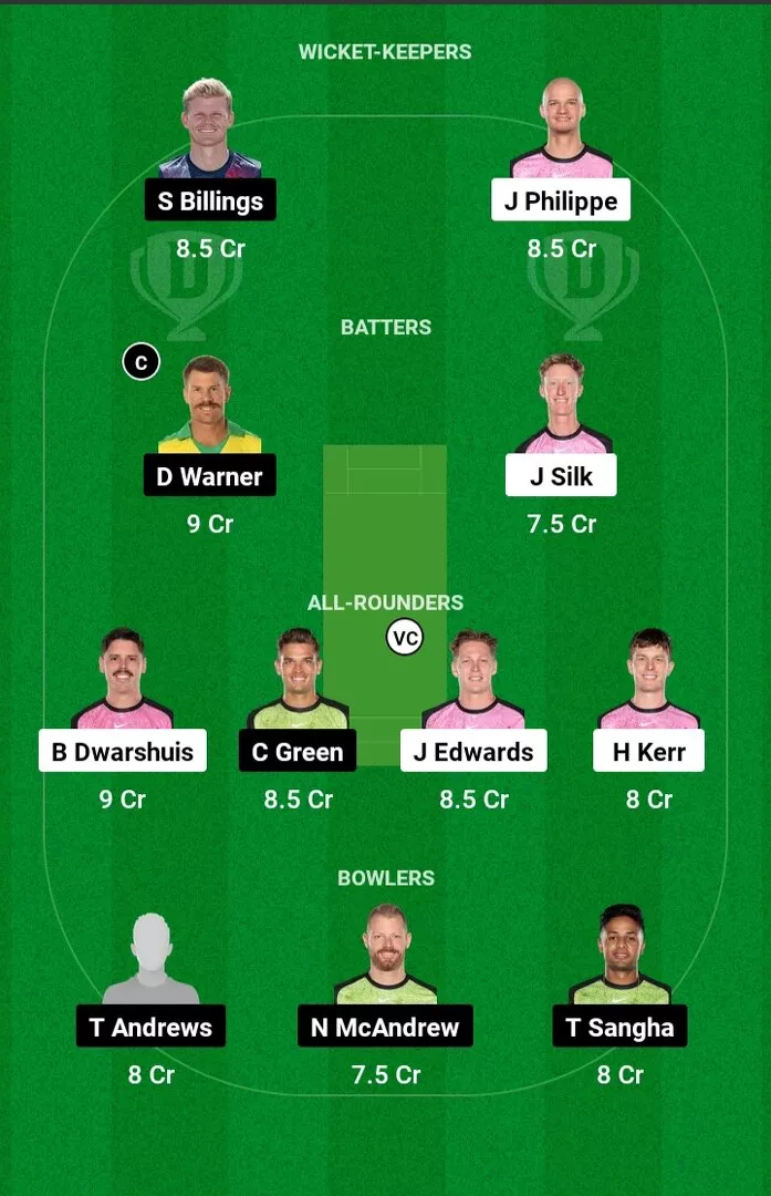 SIX vs THU Dream11 Prediction, BBL 2024-25