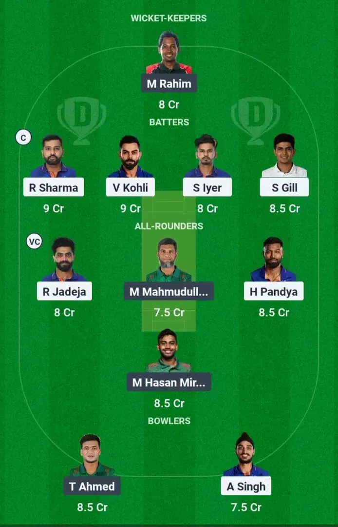 IND vs BAN Dream11 Prediction, Match 2, ICC Champions Trophy 2025