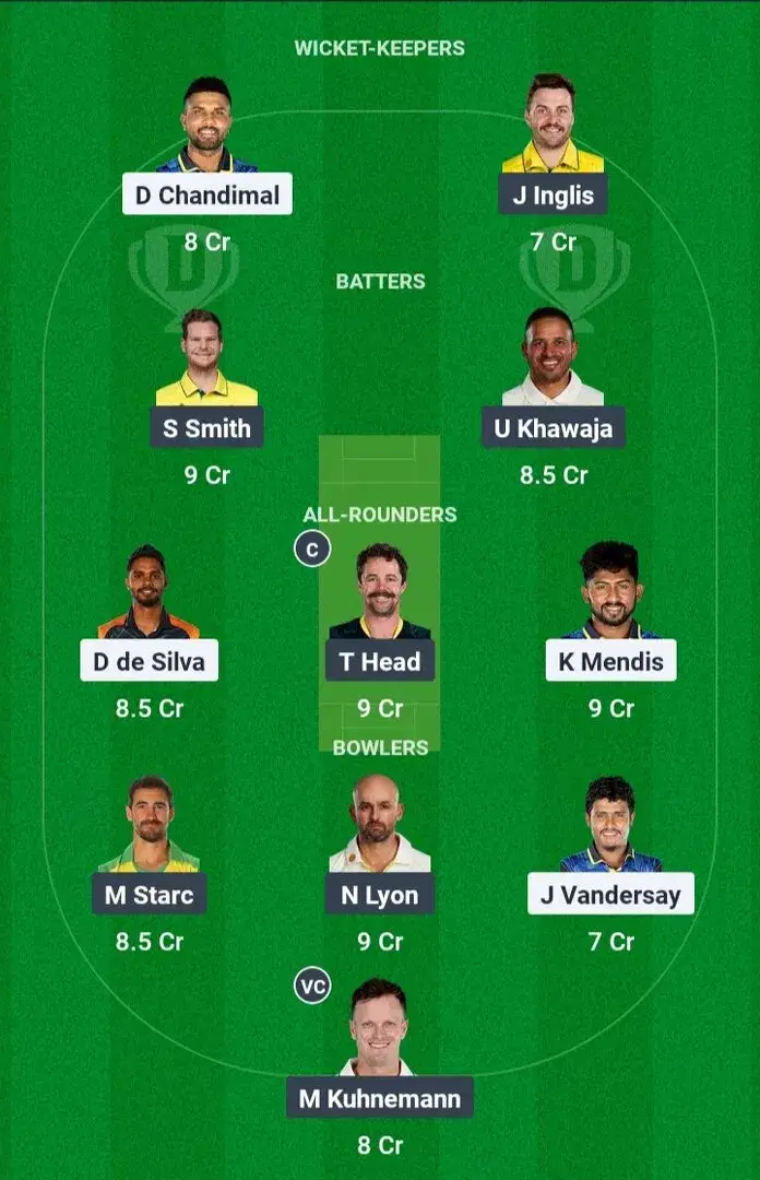 SL vs AUS Dream11 Team 1