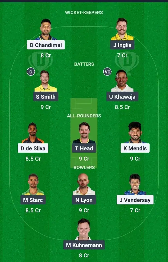 SL vs AUS Dream11 Team 2