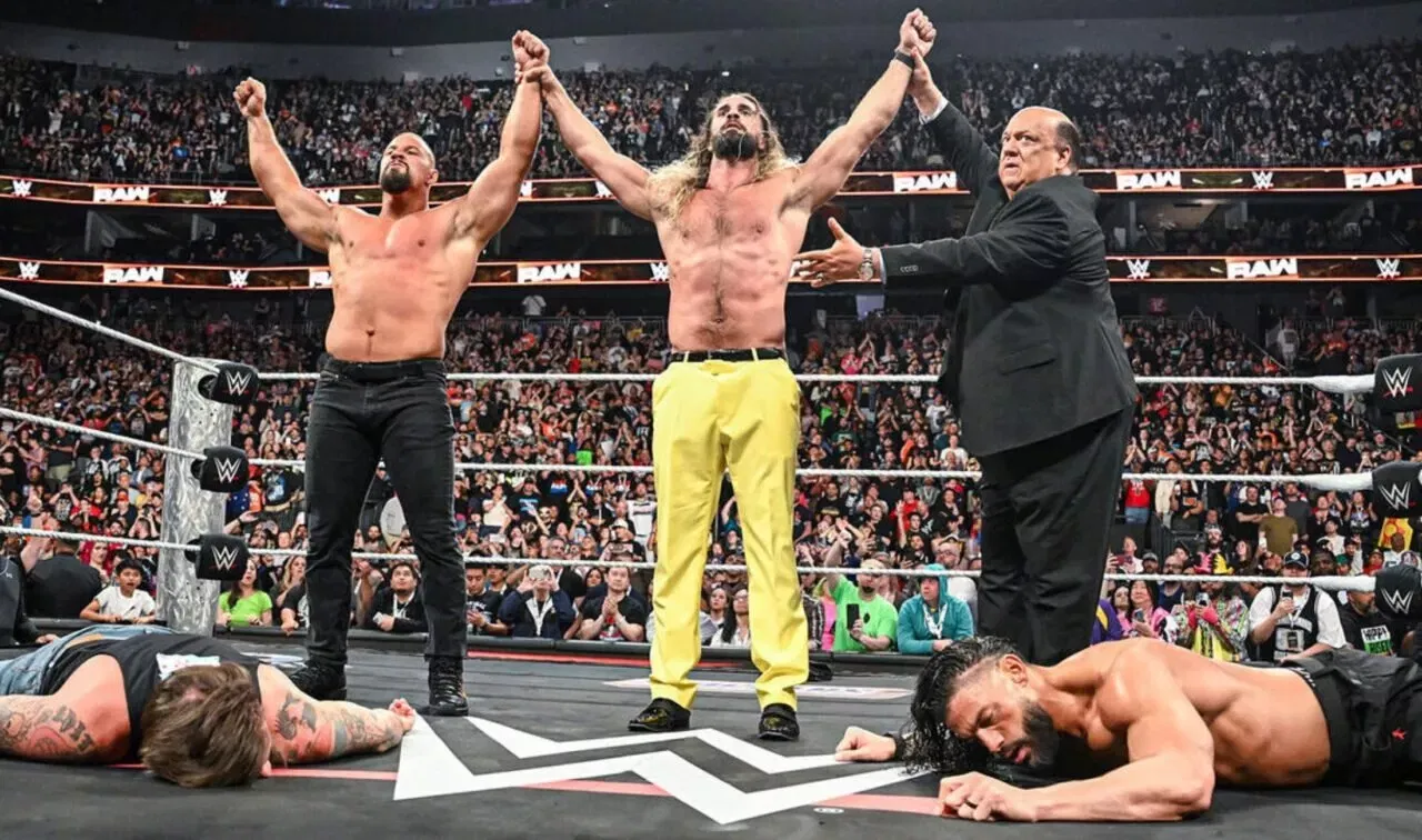 WWE RAW Paul Heyman Seth Rollins Bron Breakker