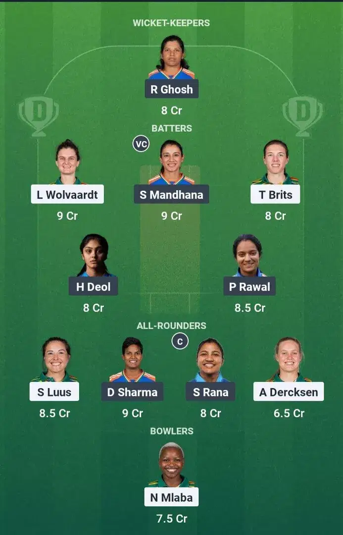 SA-W vs IN-W Dream11 Prediction, Dream11 Playing XI, Today Match 5, Sri Lanka Women's ODI Tri Series 2025