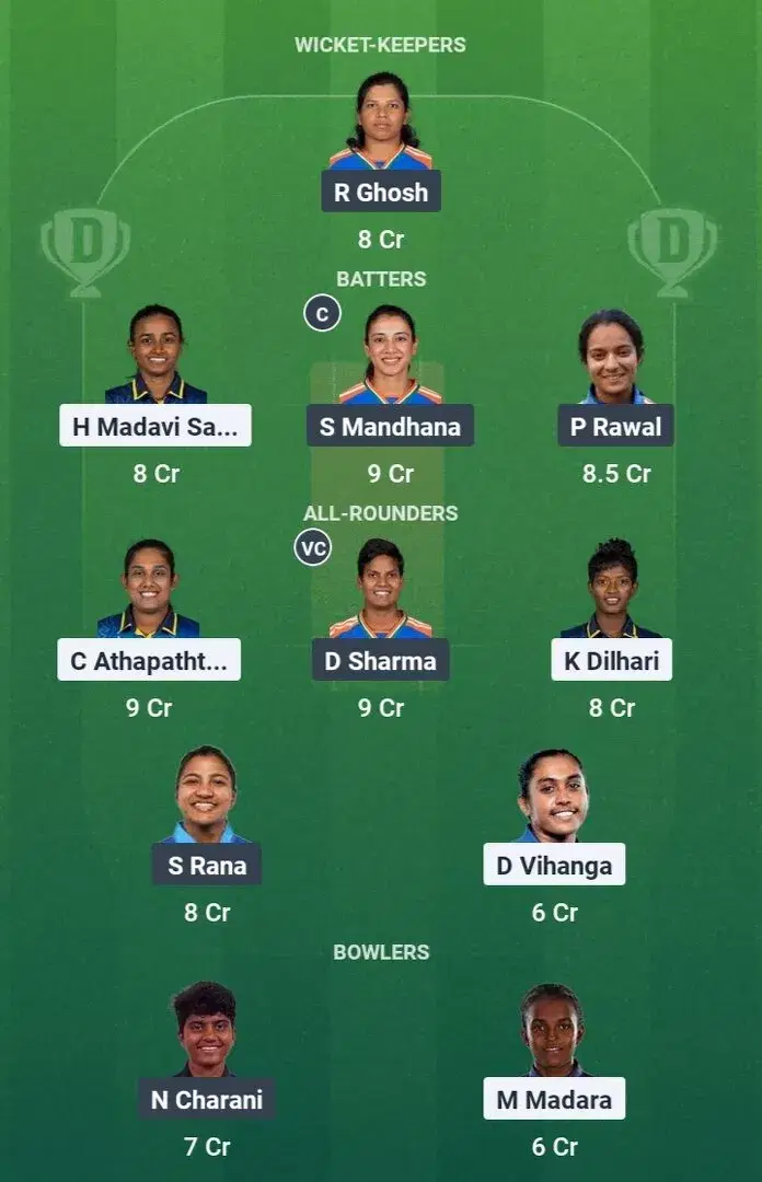 SL-W vs IN-W Dream11 Prediction, Dream11 Playing XI, Today Match 4, Sri Lanka Women's ODI Tri Series 2025