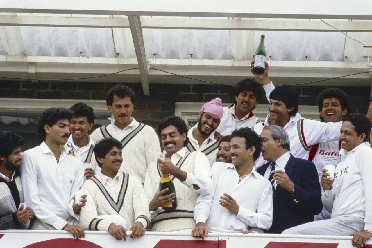 India celebrate after winning Headingley test in 1986