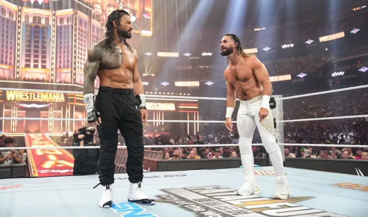 Roman Reigns and Seth Rollins WWE WWE WrestleMania