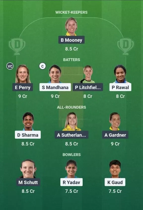 IN-W vs AU-W Dream11 Prediction, Best Dream11 Playing XI, Today Match 3rd ODI, India Women vs Australia Women ODI series 2025