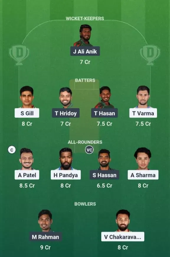 IND vs BAN Dream11 Prediction, Best Dream11 Playing XI, Today Match 4, Super Four, Asia Cup 2025