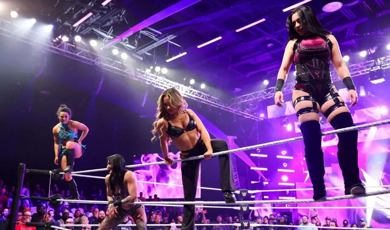 WWE Lyra Valkyria, Rhea Ripley, Lola Vice and Stephanie Vaquer