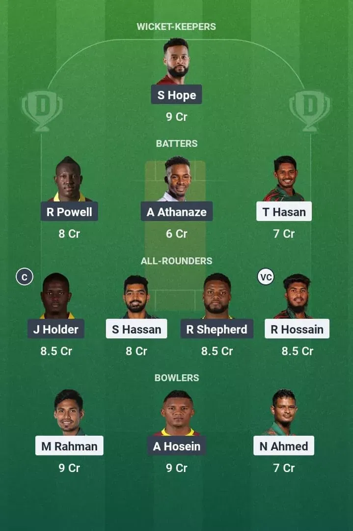 BAN vs WI Dream11 Prediction, Dream11 Playing XI, Today Match 3rd T20I, Bangladesh vs West Indies T20I series 2025