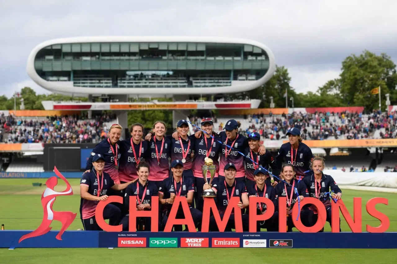 England celebrate after winning ICC Women's Cricket World Cup 2017