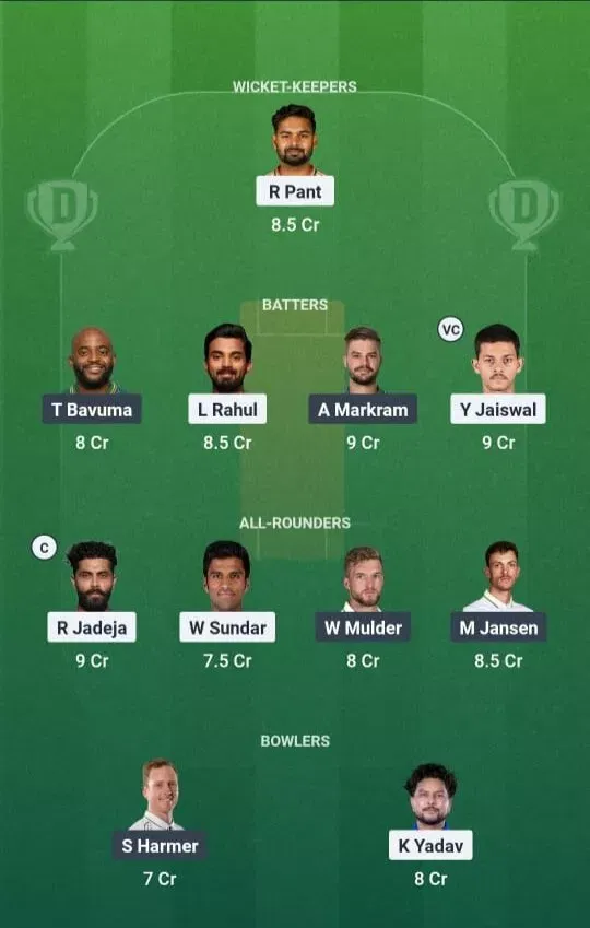 IND vs SA Dream11 Prediction, Dream11 Playing XI, Today Match 2nd test, India vs South Africa test series 2025