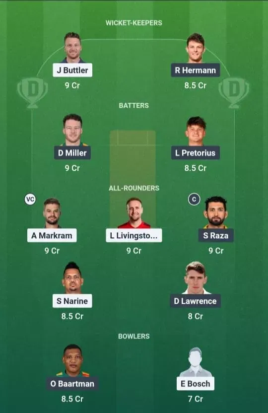 DSG vs PR Dream11 Prediction, Dream11 Playing XI, Today Match 27, SA20 2025-26